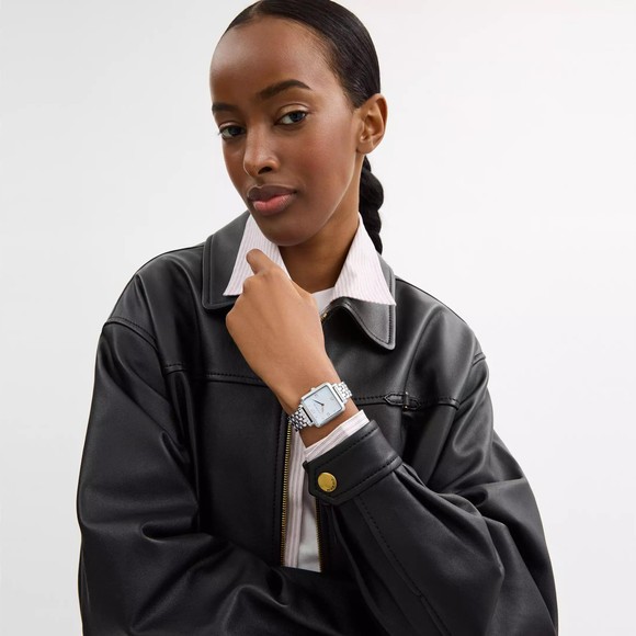 Coach Womens Grey Cass Square Watch #3