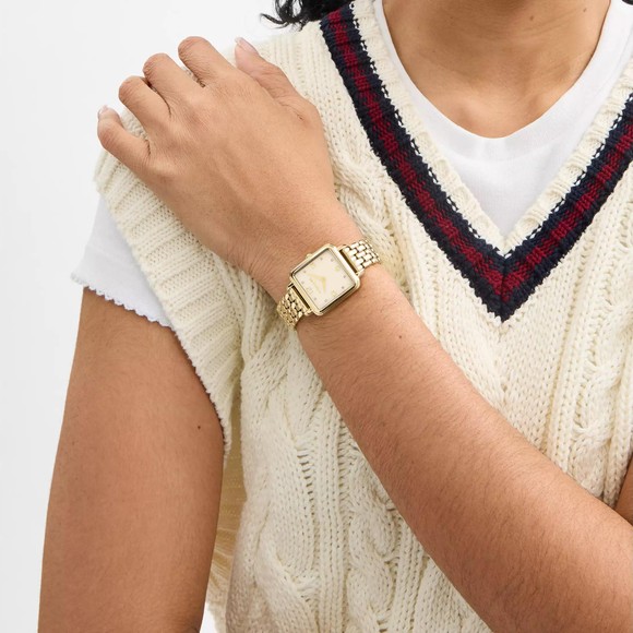 Coach Womens Gold Cass Square Watch #3