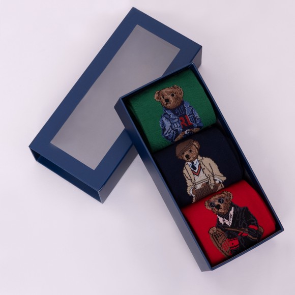 Polo Ralph Lauren Mens Green Polo Bear Trouser 3 Sock Gift Set main image