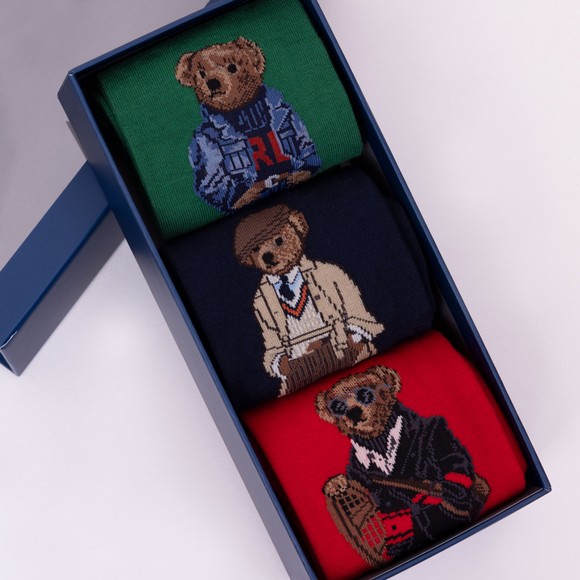 Polo Ralph Lauren Mens Green Polo Bear Trouser 3 Sock Gift Set main image