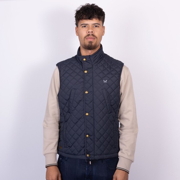 Crew Clothing Company Mens Blue Corleigh Quilted Gilet main image