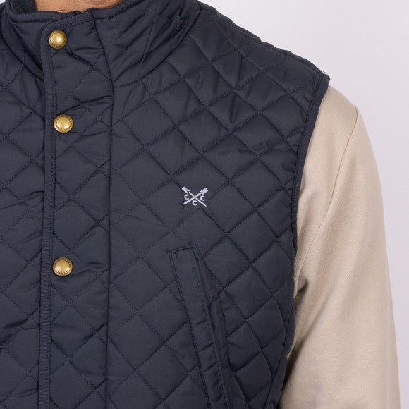 Crew Clothing Company Mens Blue Corleigh Quilted Gilet main image
