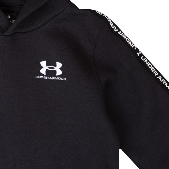 Under Armour Boys Black Icon Fleece Taping Hoodie