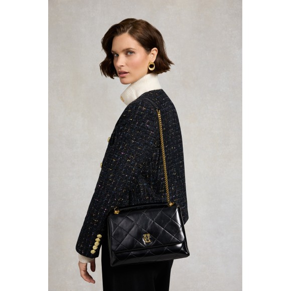 Holland Cooper Womens Black Milan Midi Shoulder Bag #3