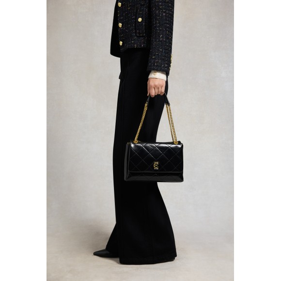 Holland Cooper Womens Black Milan Midi Shoulder Bag #4