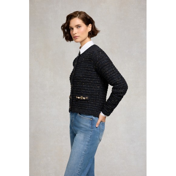 Holland Cooper Womens Black Sofia Knitted Jacket main image