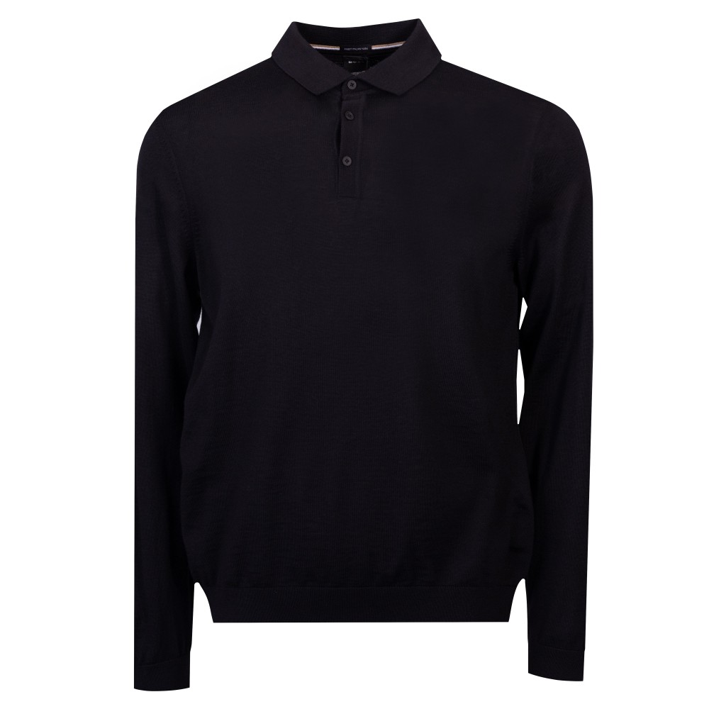 Formal Lancione Knitted Long Sleeve Polo Shirt