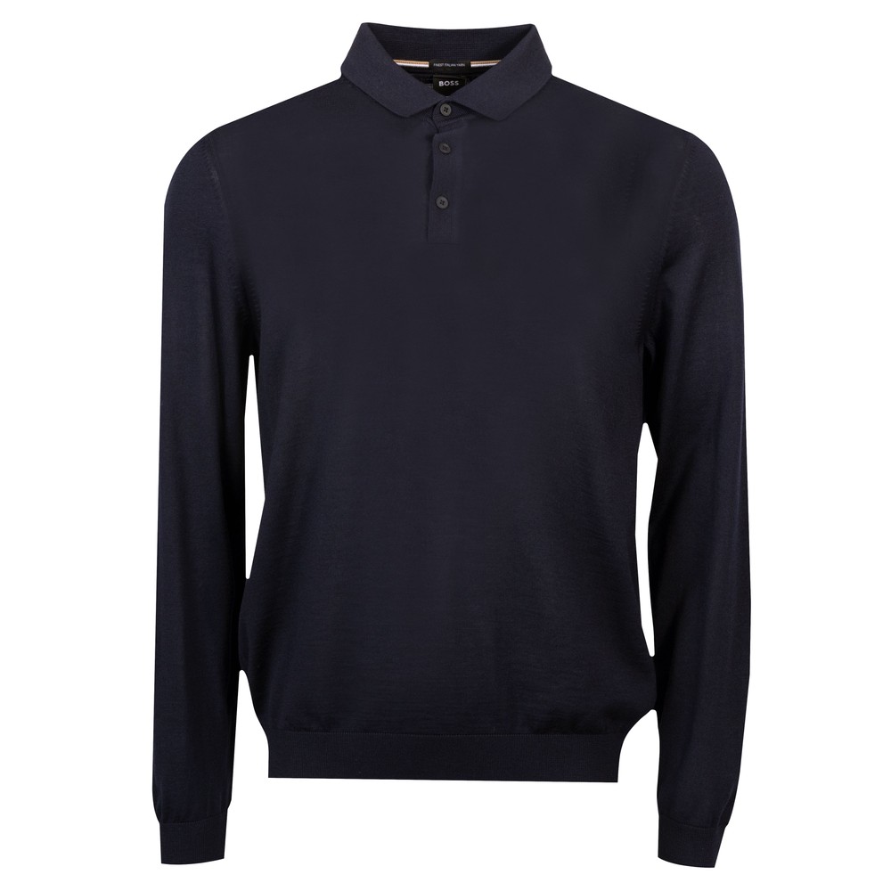 Formal Lancione Knitted Long Sleeve Polo Shirt