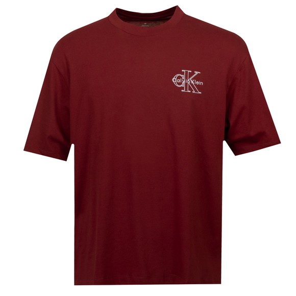 Calvin Klein Jeans Mens Red Micro Monologo T-Shirt