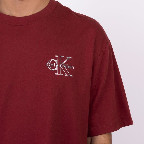 Calvin Klein Jeans Mens Red Micro Monologo T-Shirt main image