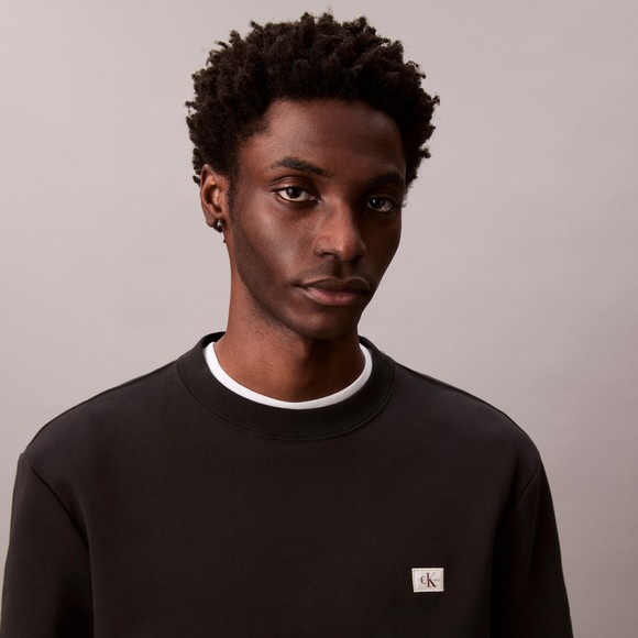Calvin Klein Jeans Mens Black Terry Badge Sweatshirt main image