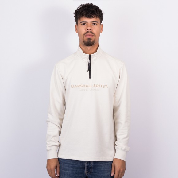 Marshall Artist Mens Beige Microsphere 1/4 Zip Sweatshirt