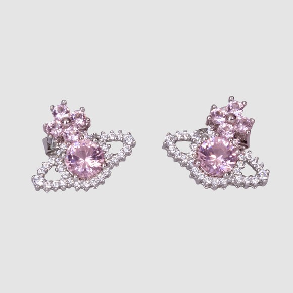 Vivienne Westwood Womens Silver Valentina Orb Earrings main image