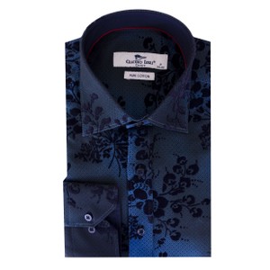 Jacquard Effect Flocking Shirt
