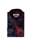 Claudio Lugli Mens Orange Jacquard Effect Flocking Shirt