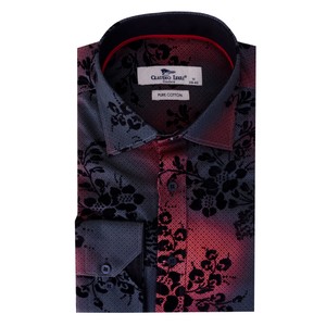Jacquard Effect Flocking Shirt