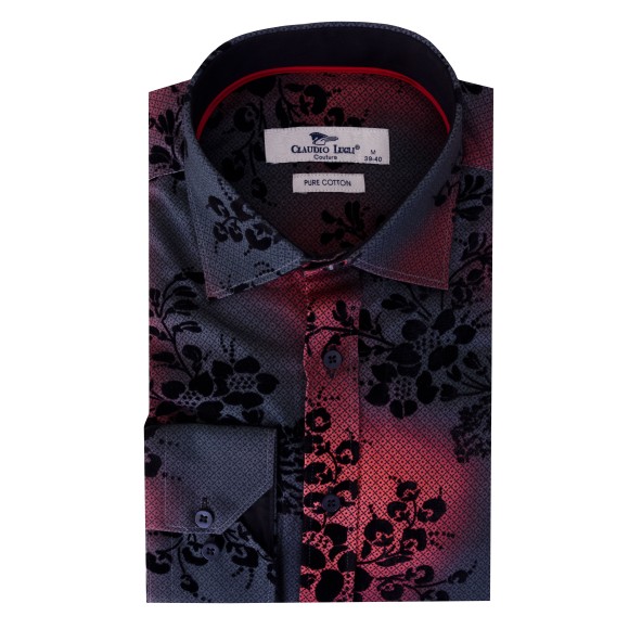 Jacquard Effect Flocking Shirt