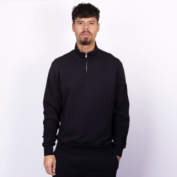 Sandbanks Mens Black Badge Logo Half Zip Sweatshirt main image