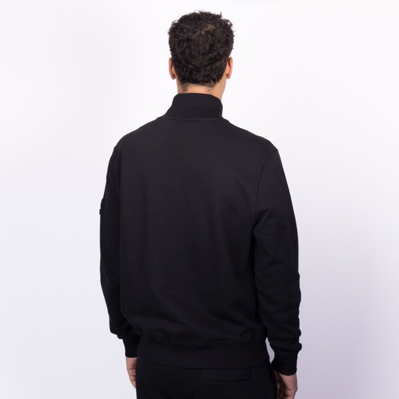 Sandbanks Mens Black Badge Logo Half Zip Sweatshirt main image
