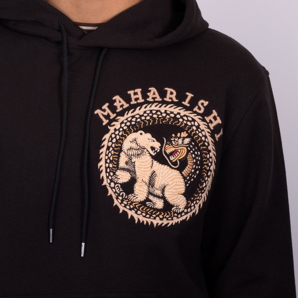 Maharishi Mens Black Bering Strait Map Hooded Sweat main image
