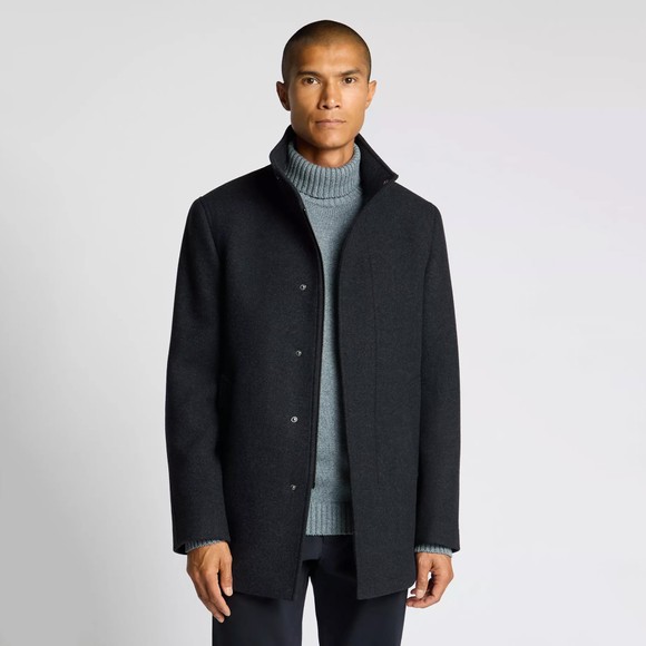 Remus Mens Blue Jacob Tailored Overcoat