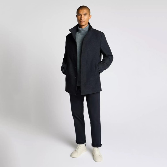 Remus Mens Blue Jacob Tailored Overcoat main image