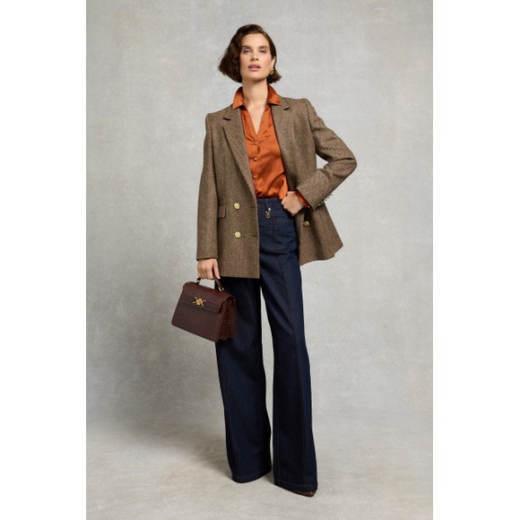 Holland Cooper Womens Blue Lily Wide Leg Jean #4