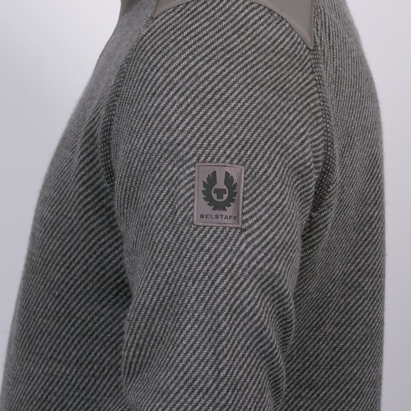 Belstaff Mens Grey Kilmington Quarter Zip Jumper main image
