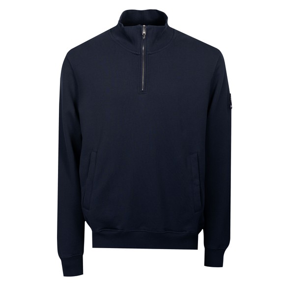 Sandbanks Mens Blue Badge Logo Half Zip Sweatshirt main image