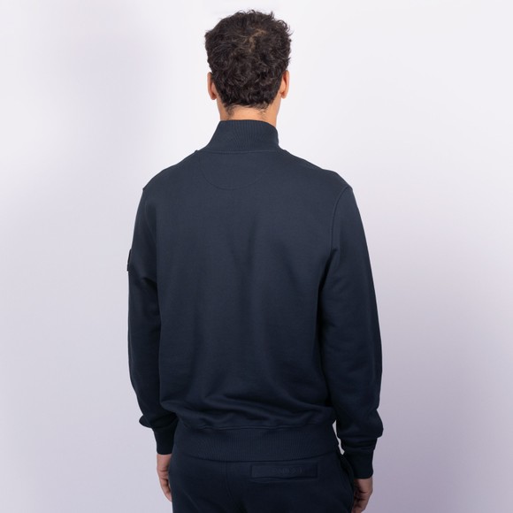 Sandbanks Mens Blue Badge Logo Half Zip Sweatshirt main image