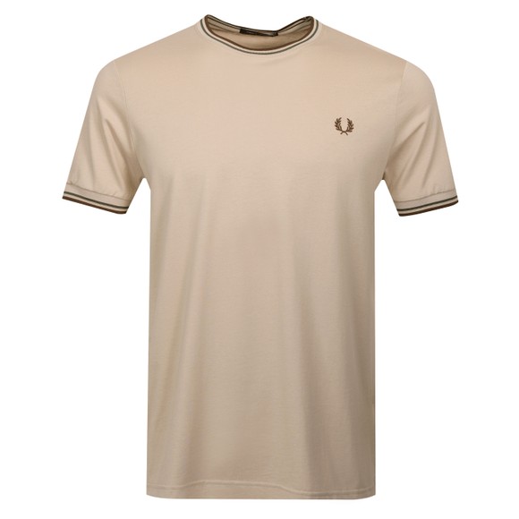 Fred Perry Mens Beige Twin Tipped T-Shirt main image