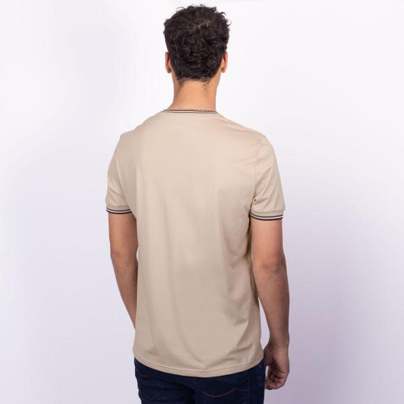 Fred Perry Mens Beige Twin Tipped T-Shirt main image