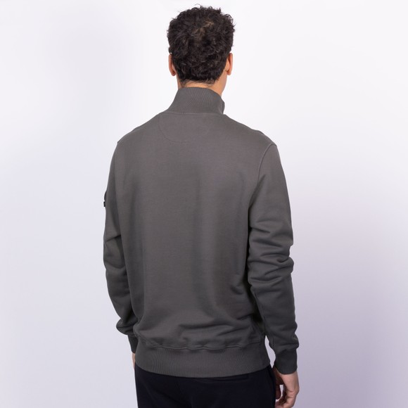 Sandbanks Mens Grey Badge Logo Half Zip Sweatshirt main image