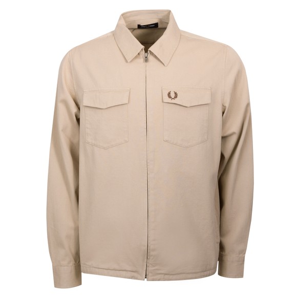 Fred Perry Mens Beige Twill Zip Through Overshirt main image