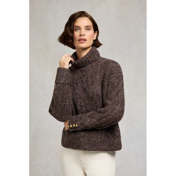 Holland Cooper Womens Brown Noveli Roll Neck Knitted Jumper #3