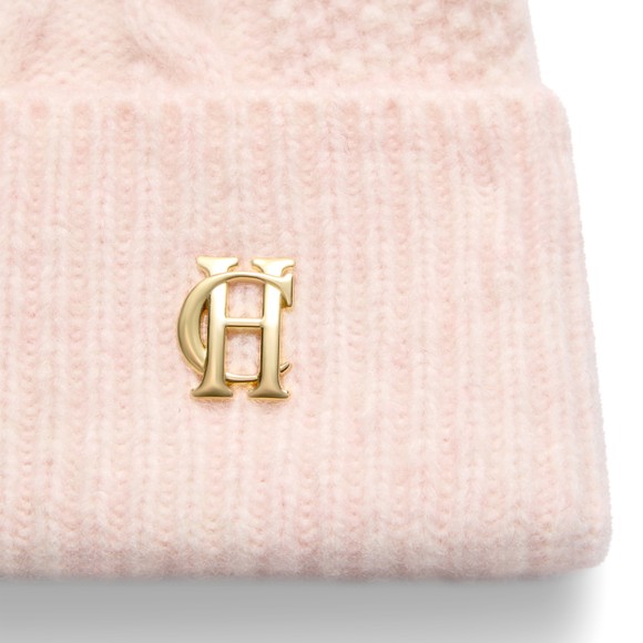 Holland Cooper Womens Pink Sloane Cable Bobble Hat #3