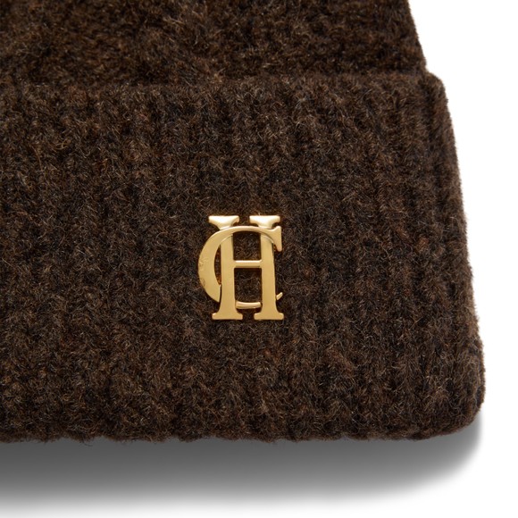 Holland Cooper Womens Brown Sloane Cable Bobble Hat #3