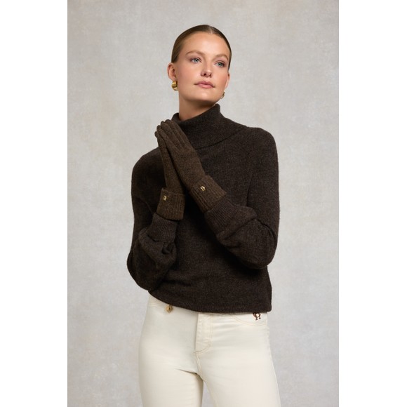 Holland Cooper Womens Brown Classic Logo Gloves  #3