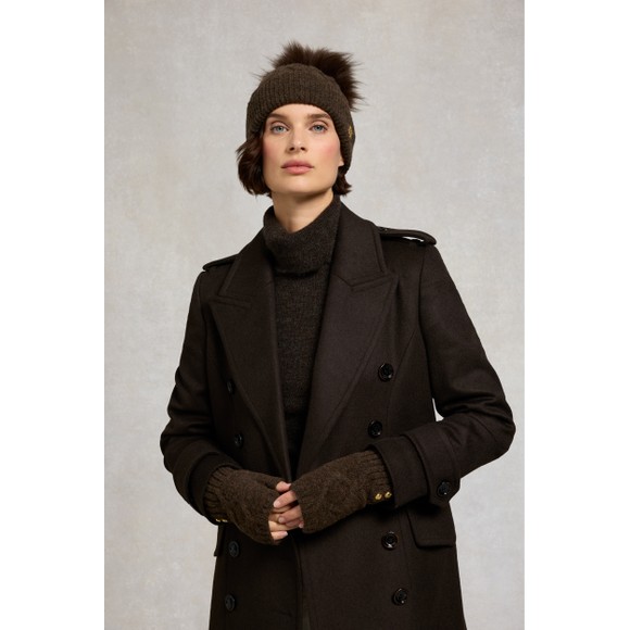 Holland Cooper Womens Brown Sloane Fingerless Gloves #3