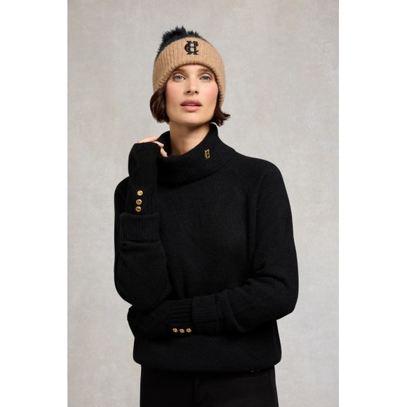 Holland Cooper Womens Black Sloane Fingerless Gloves #3