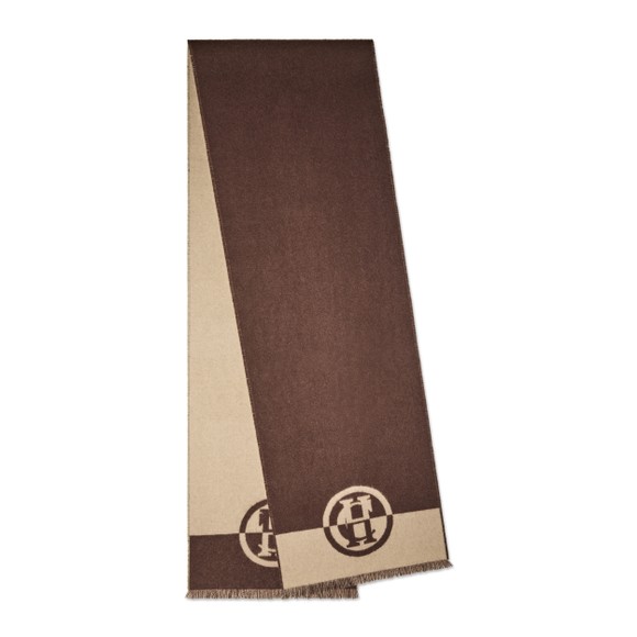 Holland Cooper Womens Brown Jacquard Scarf #2