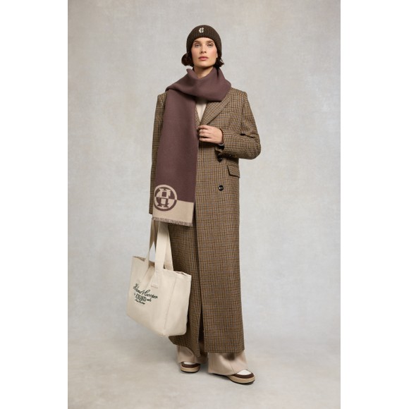 Holland Cooper Womens Brown Jacquard Scarf #3