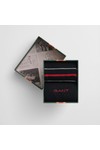 Gant Mens Black Multi-Stripe Socks 2 Pack Gift Box