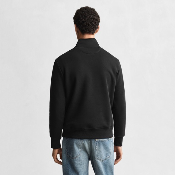 Gant Mens Black Graphic Half Zip Sweatshirt main image