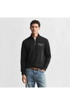 Gant Mens Black Graphic Half Zip Sweatshirt