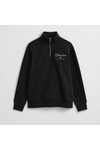 Gant Mens Black Graphic Half Zip Sweatshirt