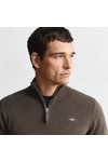 Gant Mens Brown Superfine Lambswool Half Zip