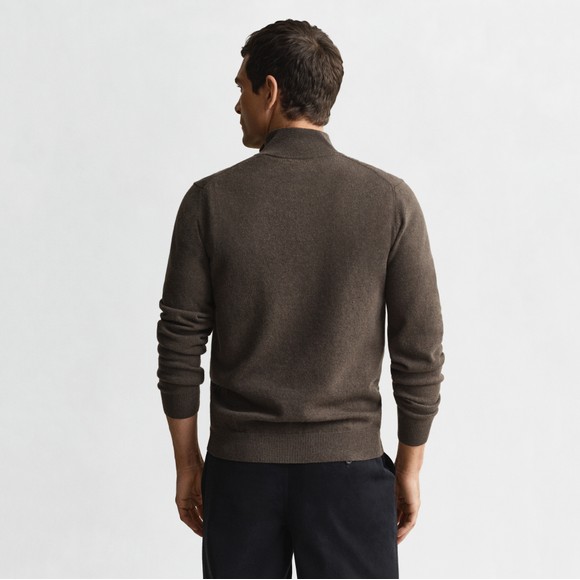 Gant Mens Brown Superfine Lambswool Half Zip main image