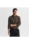 Gant Mens Brown Superfine Lambswool Half Zip