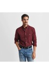 Gant Mens Red Classic Poplin Check Shirt